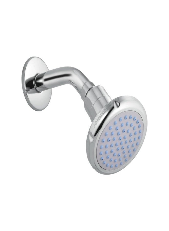 Johnson Bathrooms Johnson Venus Overhead Shower with Steainless Steel Shower Arm| ABS Rain Flow Rotating 60.5mm long & 105.8mm wide rounded shower head with 163mm long shower arm| 1-Year Warranty (S1213CAMZ - Chrome) - Image 1